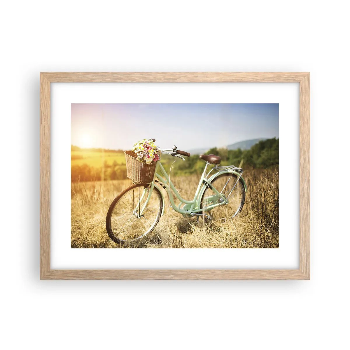 Poster în ramă de stejar deschis - Mă odihnesc aici un pic - 40x30 cm