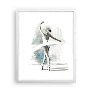 Poster în ramă albă - Fermecată într-o lebădă - 40x50 cm