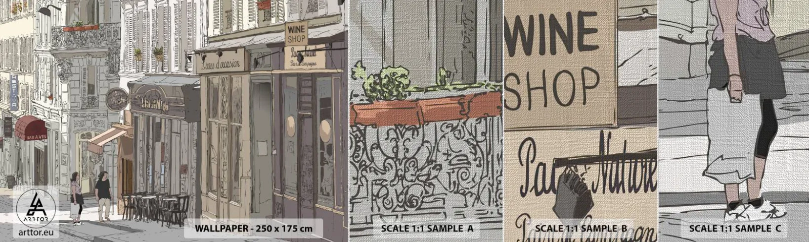 Mostră tapet Premium Canvas - Bucurii urbane - Arhitectură, Oraș, Paris - 100x30 cm