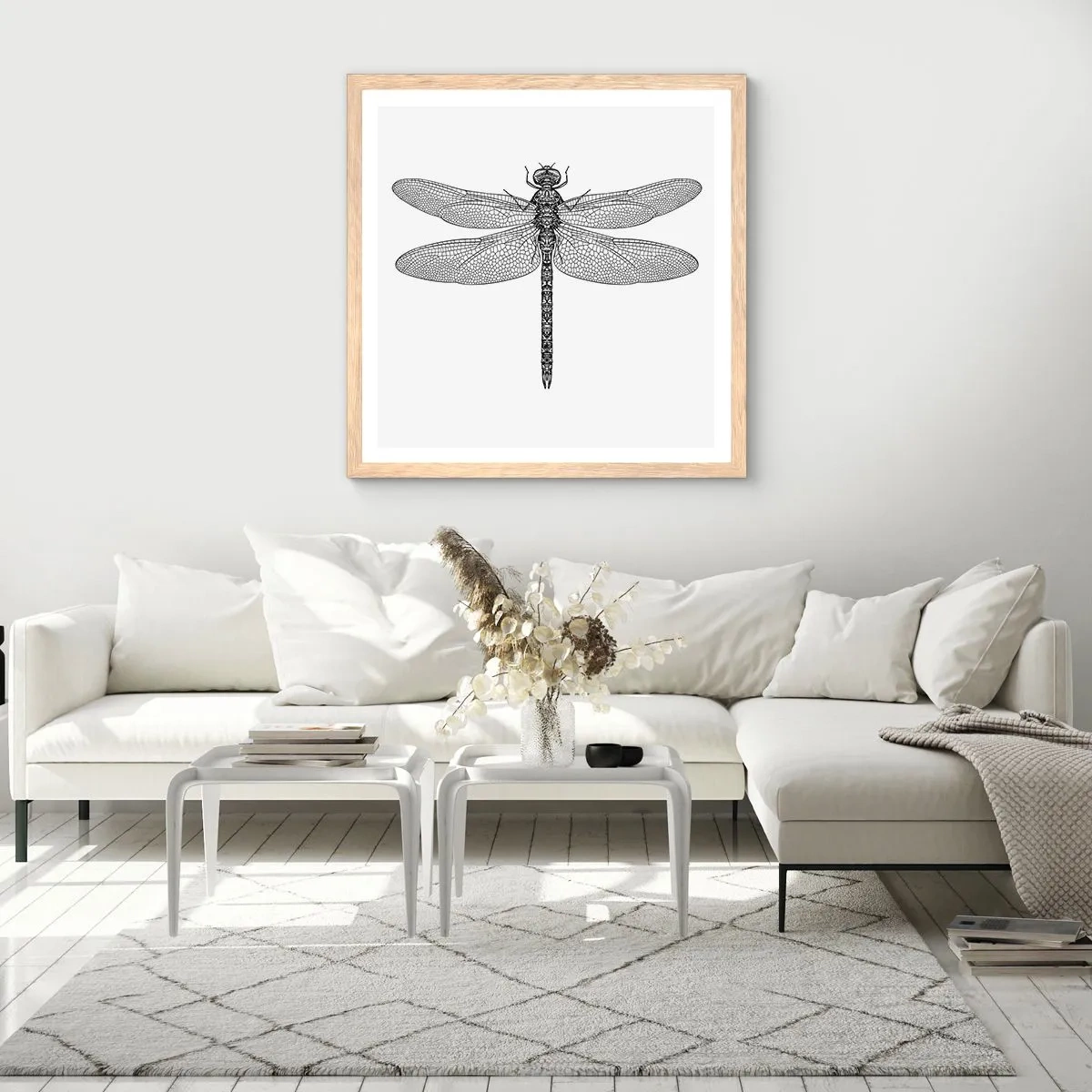 Poster în ramă de stejar deschis - Precizia naturii - 30x30 cm