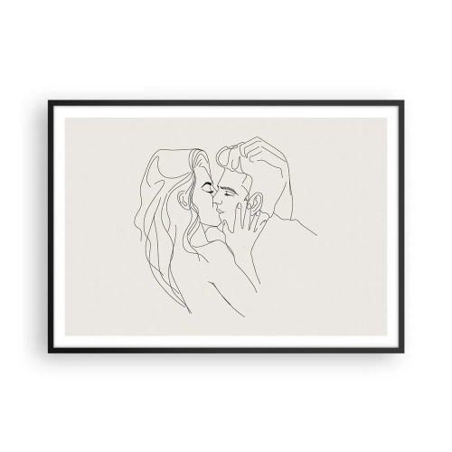 Poster în ramă neagră - Încurcați în sentimente - 100x70 cm