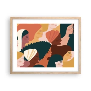 Poster în ramă de stejar deschis - Numai feminitate - 50x40 cm