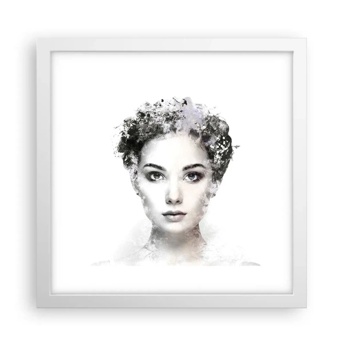 Poster în ramă albă - Un portret extrem de elegant - 30x30 cm