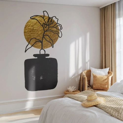 Tapet Premium Canvas - Cât cântărește aurul? - Vază, Flori, Minimalism - 350x256 cm