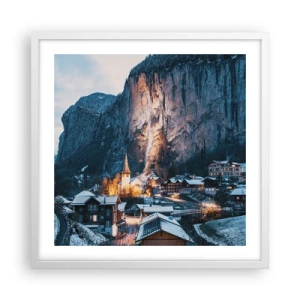 Poster în ramă albă - Spiritul luminos al iernii - 50x50 cm