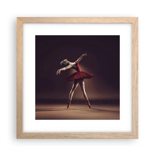 Poster în ramă de stejar deschis - Prima balerină - 30x30 cm