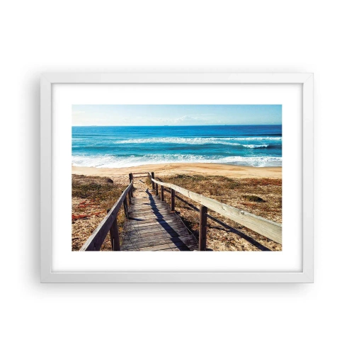 Poster în ramă albă - Aleargă! - 40x30 cm