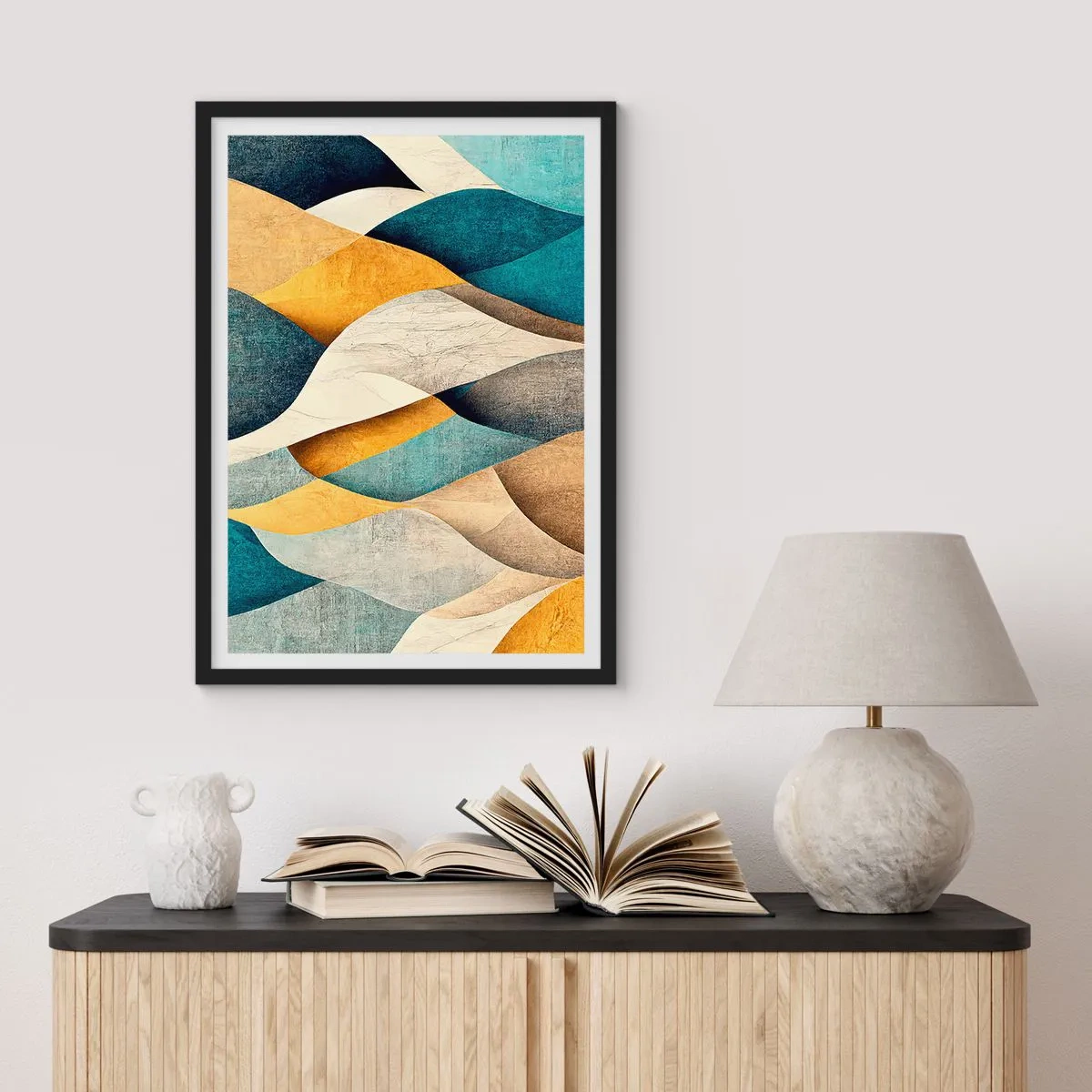 Poster în ramă neagră - Ritm și ondulare - 50x70 cm