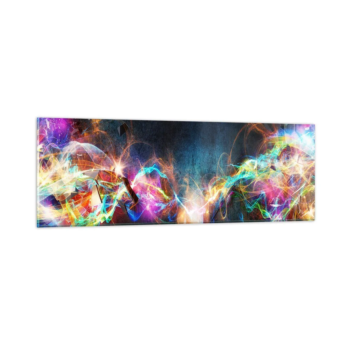 Tablou pe sticlă - Cu bucurie împotriva întunericului - 90x30 cm