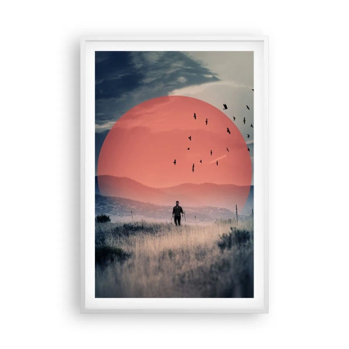 Poster în ramă albă - Se simt bine acolo unde sunt - 61x91 cm