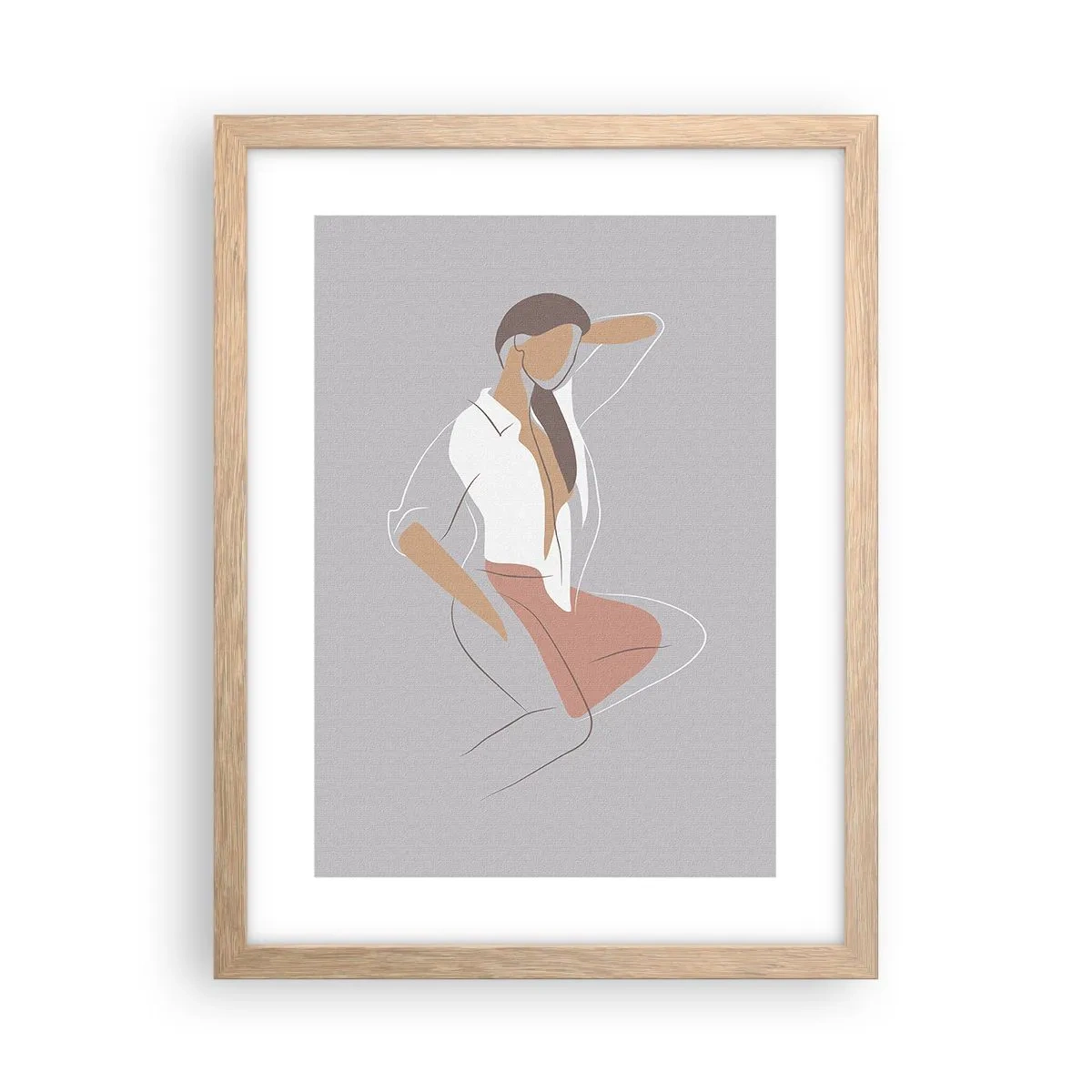 Poster în ramă de stejar deschis - Schiță de farmec - 30x40 cm