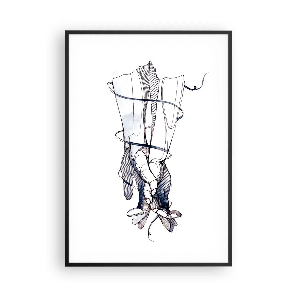 Poster în ramă neagră - Un studiu al atingerii - 70x100 cm