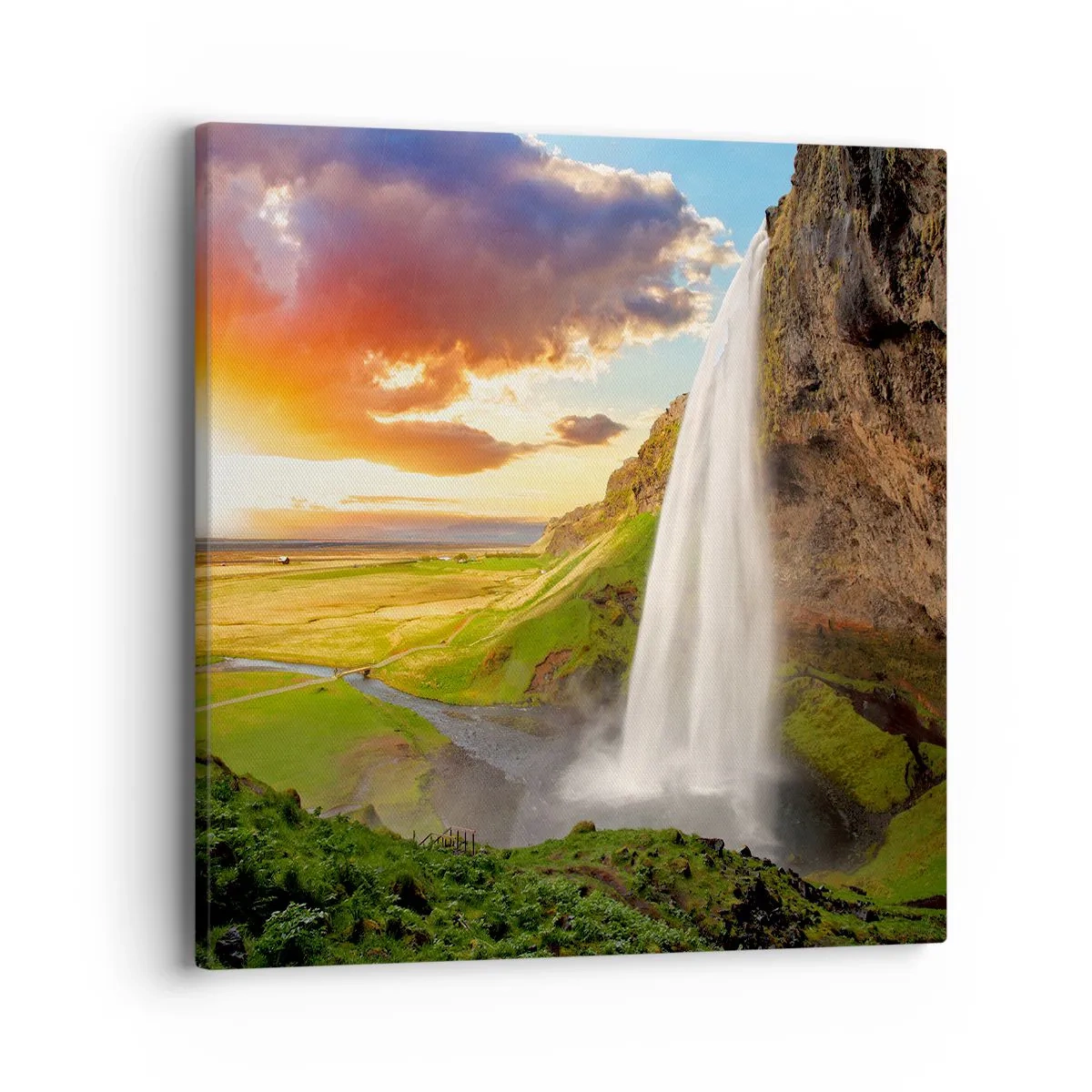 Tablou pe pânză - Vara plină de Islanda - 40x40 cm