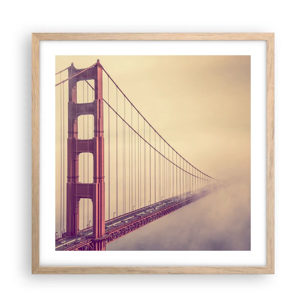 Poster în ramă de stejar deschis - Între cer și pământ - 50x50 cm