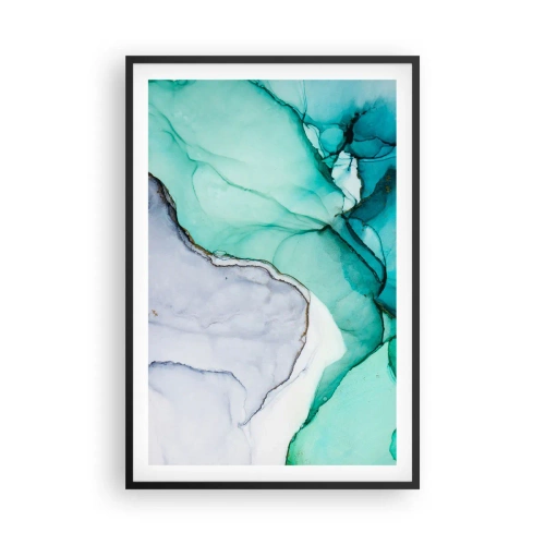 Poster în ramă neagră - Studiu în turcoaz - 61x91 cm