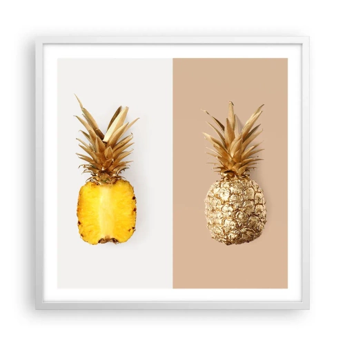 Poster în ramă albă - Ananas de împărțit - 60x60 cm