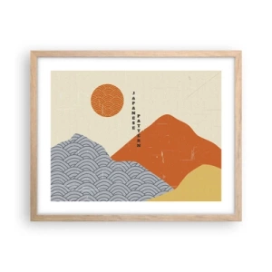 Poster în ramă de stejar deschis - În stil japonez - 50x40 cm