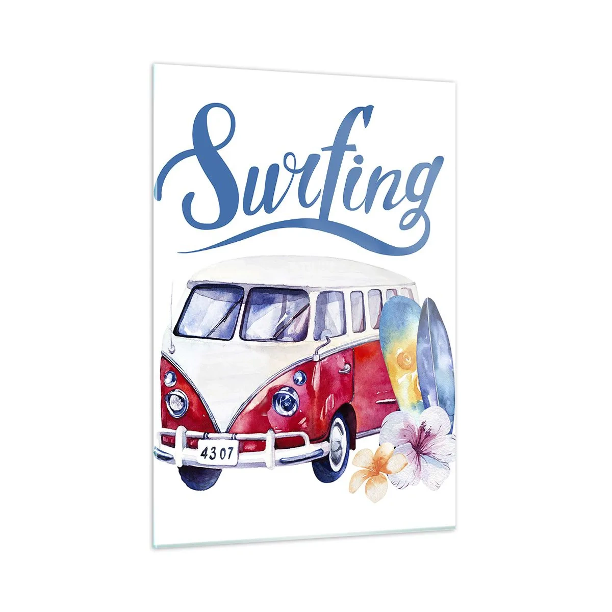 Tablou pe sticlă - Un clasic pentru surferi - 50x70 cm