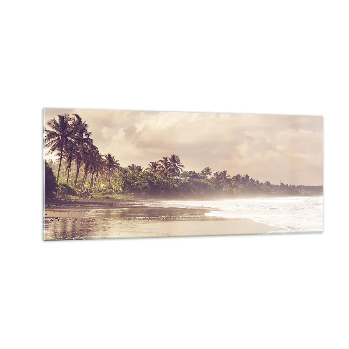 Tablou pe sticlă - Mângâind valurile - 100x40 cm