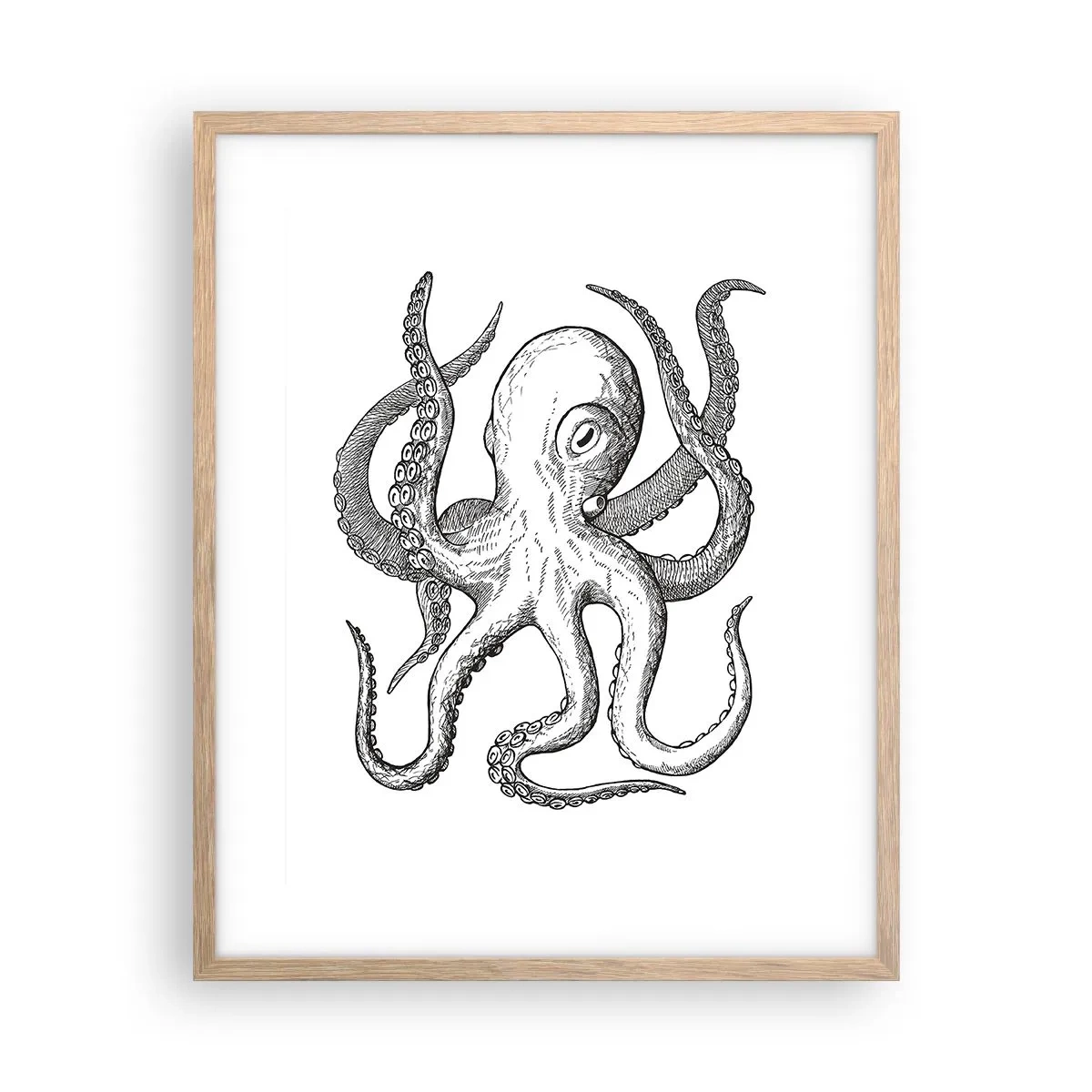 Poster în ramă de stejar deschis - Dansând cu valurile - 40x50 cm