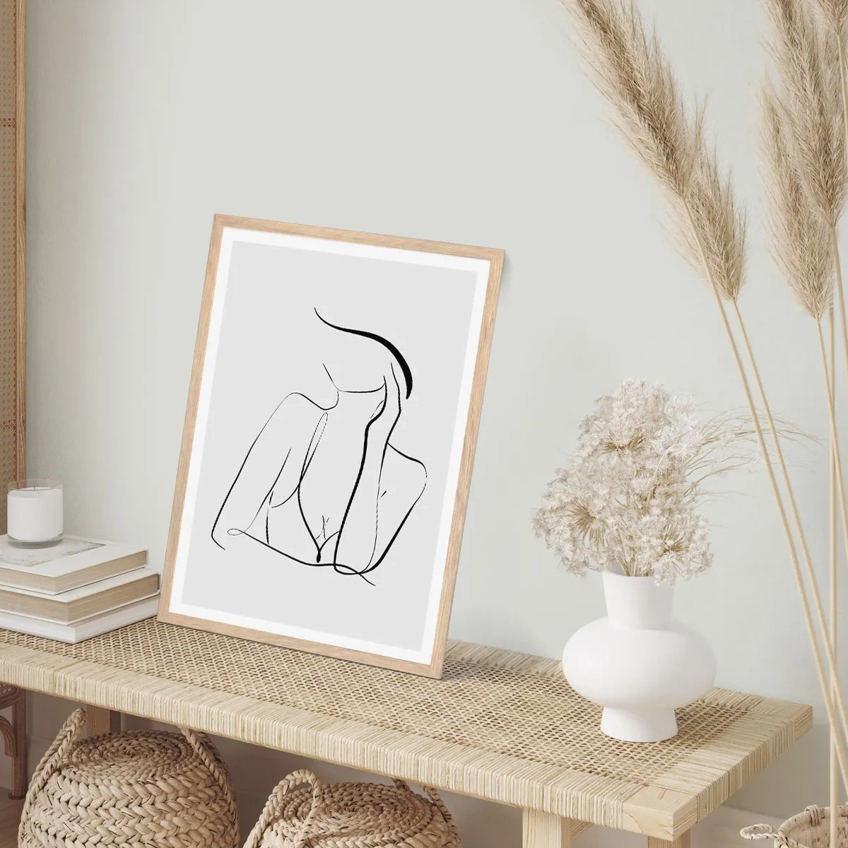 Poster în ramă de stejar deschis - Pe valul unui vis - 70x100 cm