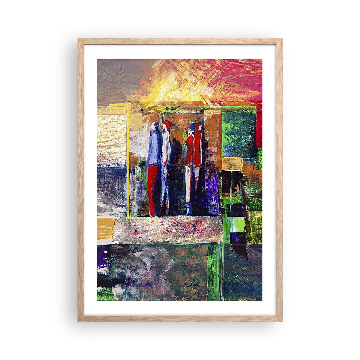 Poster în ramă de stejar deschis - Relații și emoții - 50x70 cm