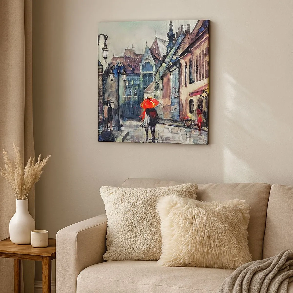 Tablou pe pânză - Ploaie pentru doi - 30x30 cm