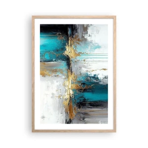 Poster în ramă de stejar deschis - Totul curge - 50x70 cm