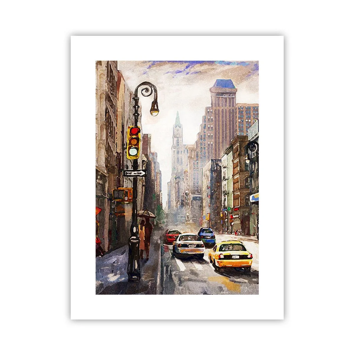 Poster - New York - plin de culoare și în ploaie - 30x40 cm