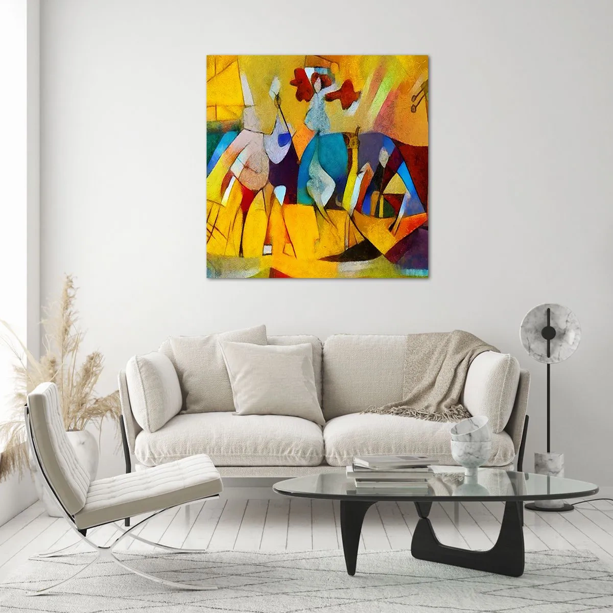 Tablou pe sticlă - Soare - viață - bucurie - 60x60 cm