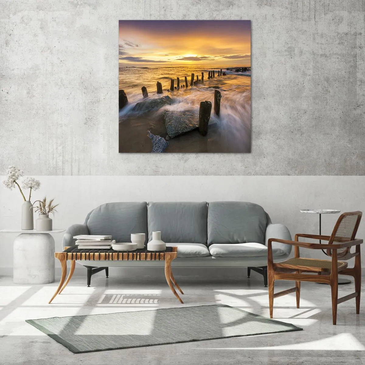 Tablou pe sticlă - Frumusețe brută a mării - 60x60 cm