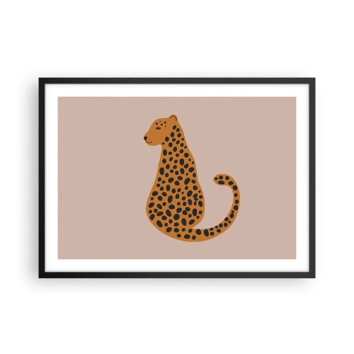 Poster în ramă neagră - Modelul leopard este tot timpul la modă - 70x50 cm