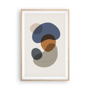 Poster în ramă de stejar deschis - Picături de culoare - 61x91 cm