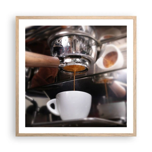 Poster în ramă de stejar deschis - Cel mai bun moment al zilei - 60x60 cm