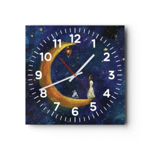 Ceas de perete - Ceas pe sticlă - Chemarea lumii - 30x30 cm