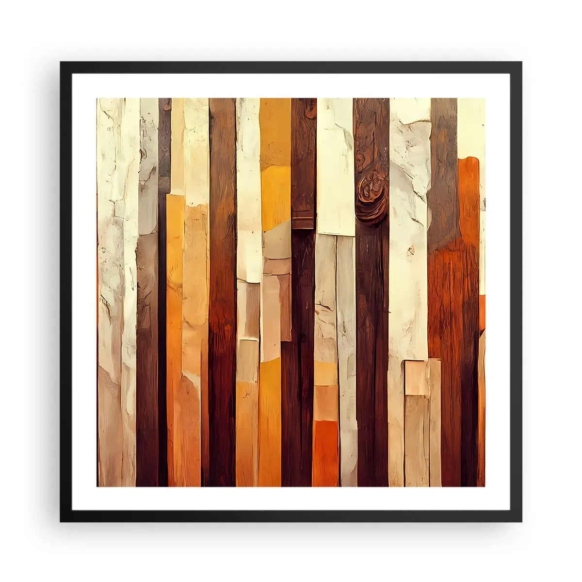 Poster în ramă neagră - Imnul copacilor din pădure - 60x60 cm