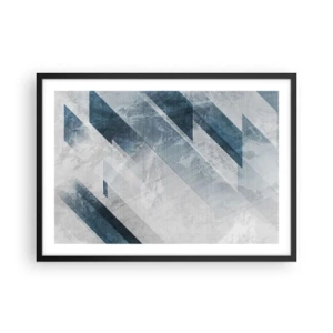 Poster în ramă neagră - Compoziția spațială - mișcarea griului - 70x50 cm