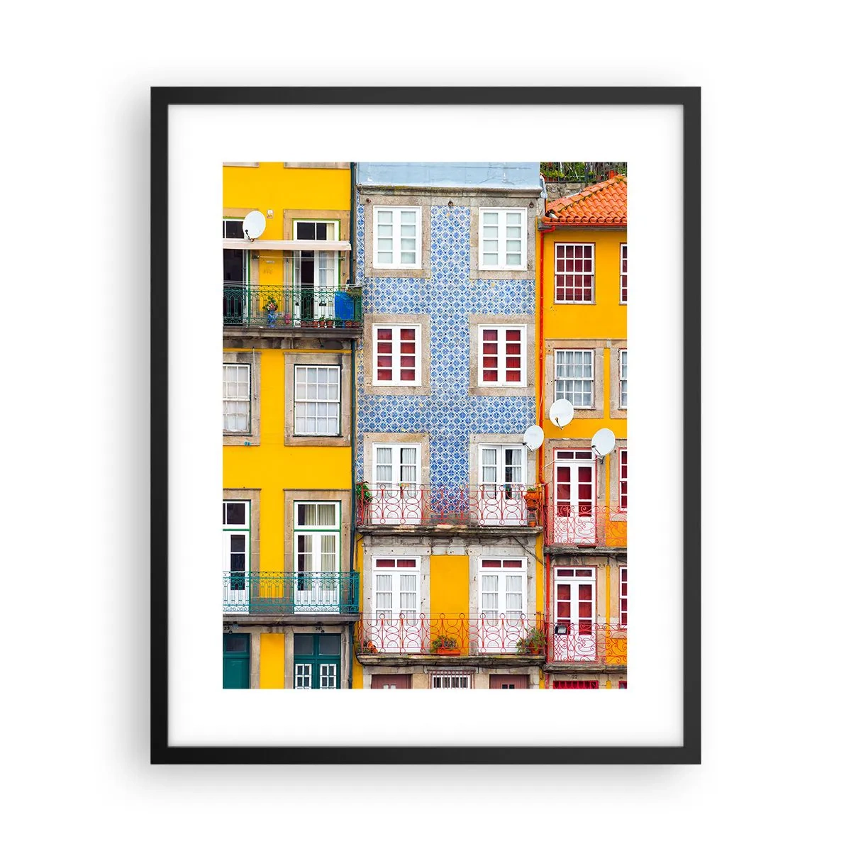 Poster în ramă neagră - Culorile orașului vechi - 40x50 cm