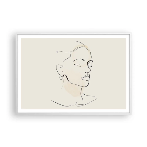 Poster în ramă albă - Cu o linie sigură - 100x70 cm