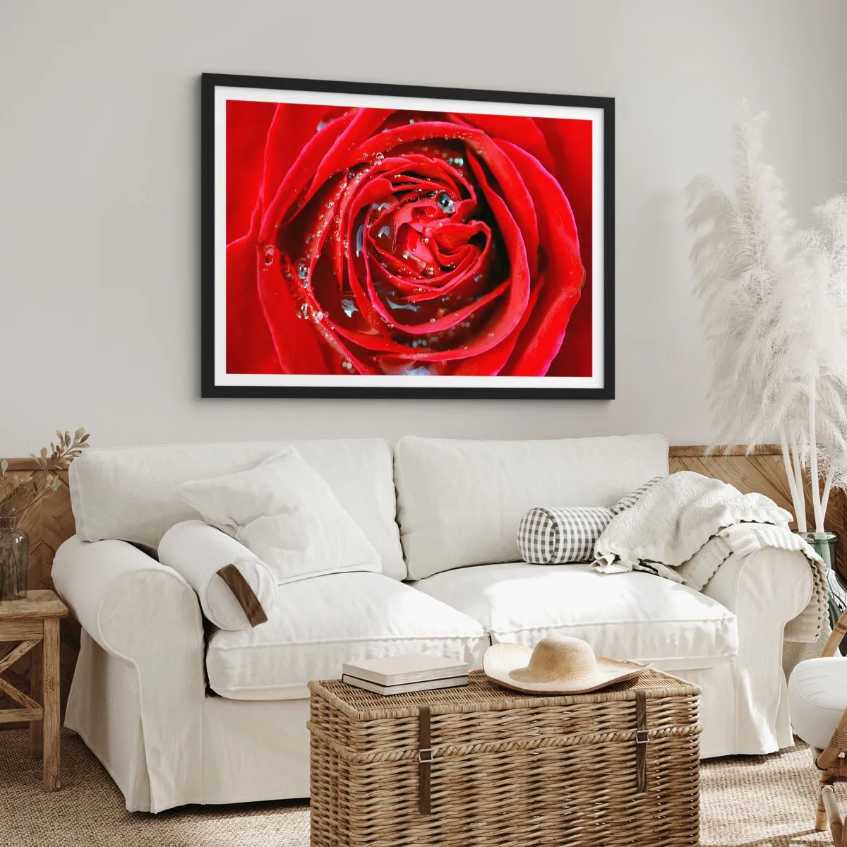 Poster în ramă neagră - În picături de rouă - 70x50 cm