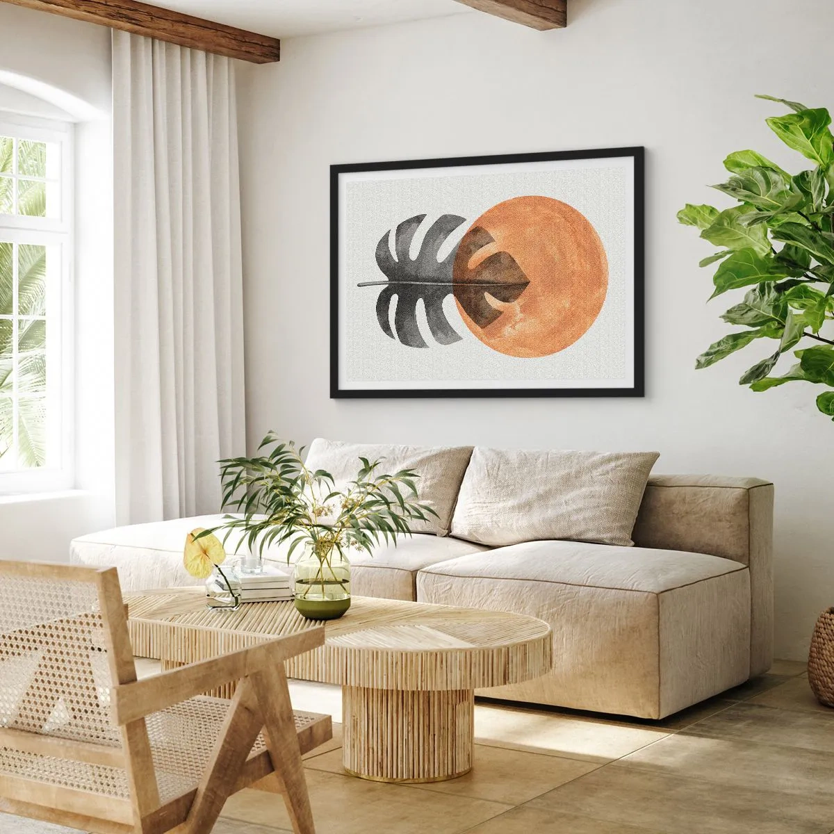 Poster în ramă neagră - Doar soarele - 70x50 cm