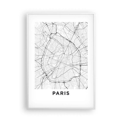Poster în ramă albă - Floarea Parisului - 70x100 cm