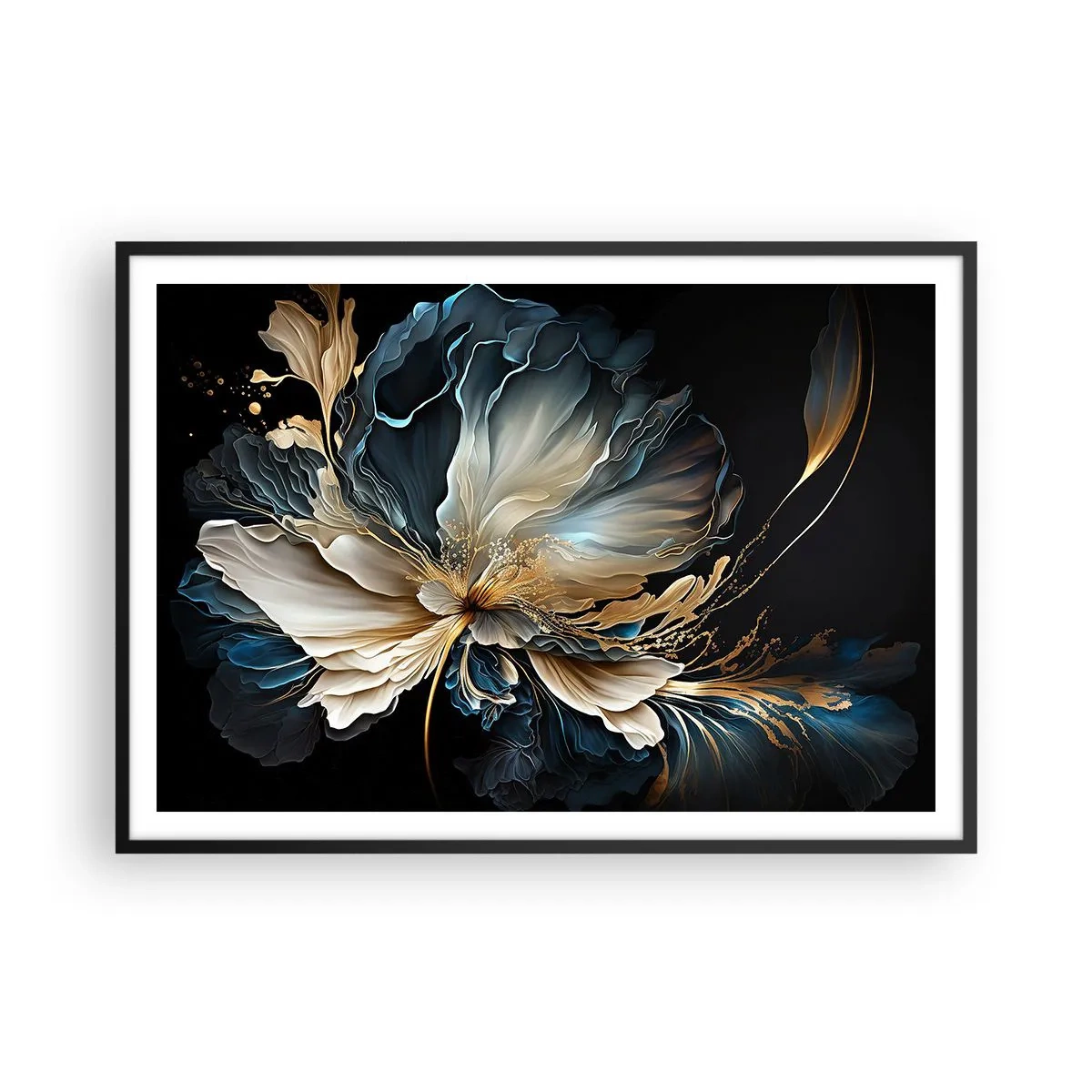 Poster în ramă neagră - Povestea unei flori de iubire - 100x70 cm