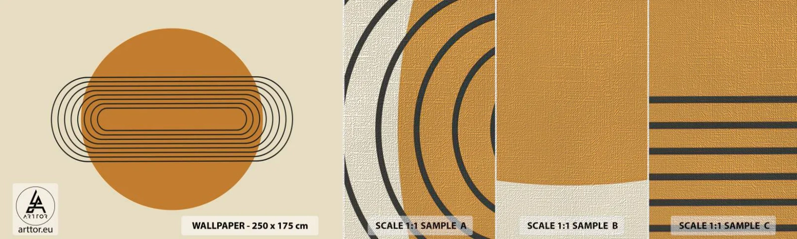 Mostră tapet Premium Canvas - Planul perfect - Abstracția, Grafică, Model modern - 100x30 cm