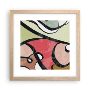 Poster în ramă de stejar deschis - Piruetă printre culori - 30x30 cm