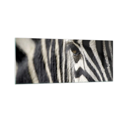 Tablou pe sticlă - Portret cu dungi - 100x40 cm