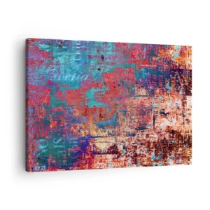 Tablou pe pânză Canvas - O compoziție abstractă cu un amestec de culori intense. - 70x50cm - Memorie și uitare - Decorațiune modernă pentru perete pentru living și dormitor ARTTOR