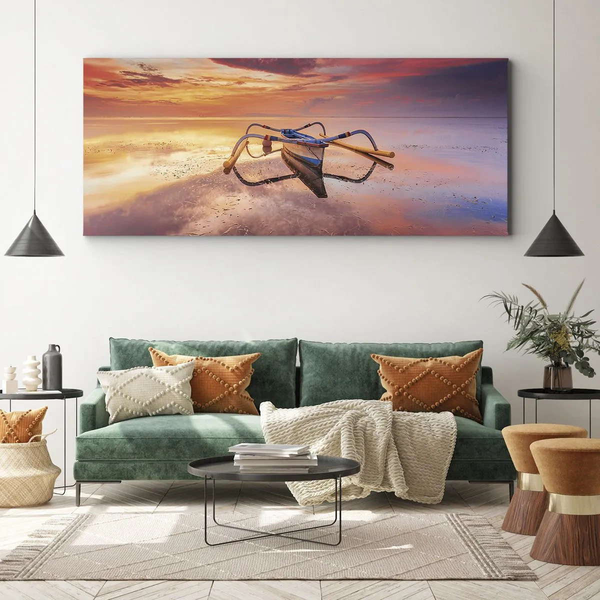Tablou pe pânză - Liniștea unei seri tropicale - 90x30 cm