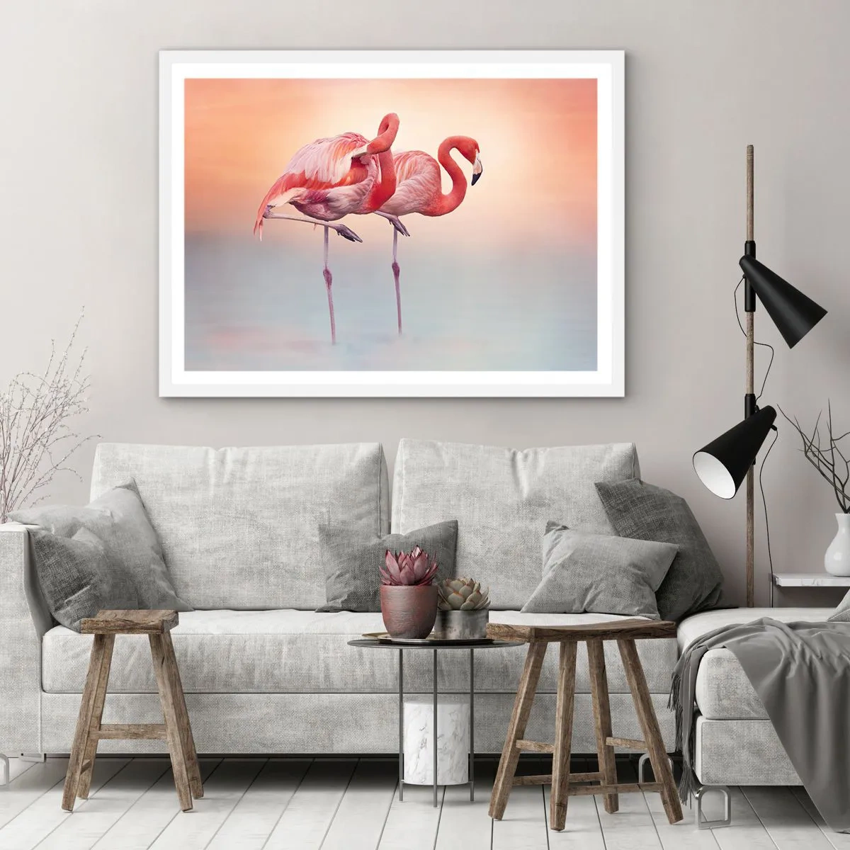 Poster în ramă albă - În culoarea soarelui care apune - 91x61 cm