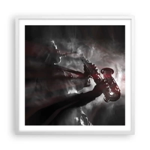 Poster în ramă albă - În aburul jazzului - 60x60 cm